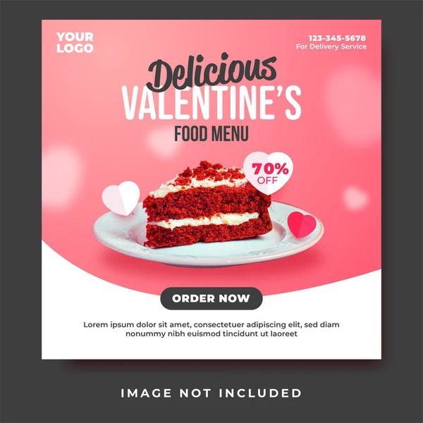 Templat Desain Media Sosial Untuk Hari Kasih Sayang Templat Media - Stok Vektor