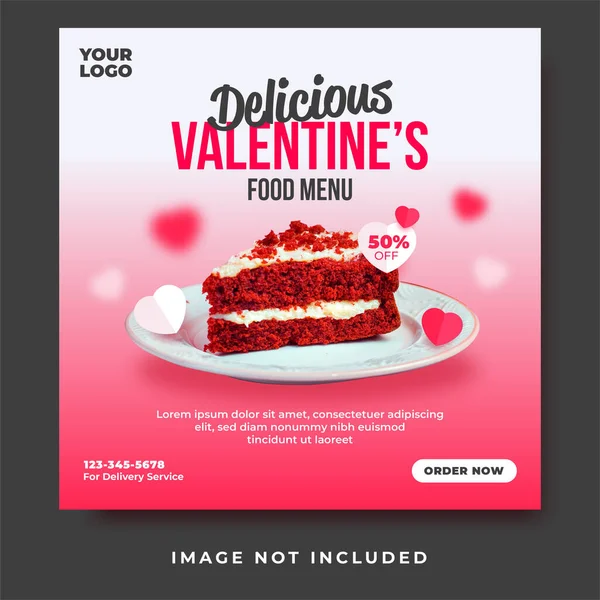 Templat Desain Media Sosial Untuk Hari Kasih Sayang Templat Media - Stok Vektor