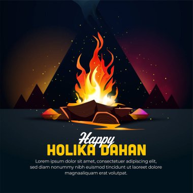 Happy holika dahan design template for social media post clipart