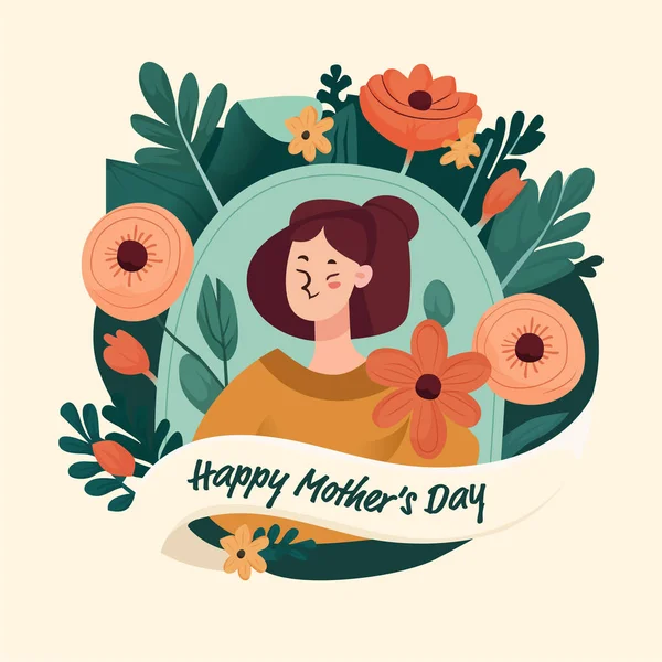 Happy Mother Day Social Media Post Design Template — Stock Vector