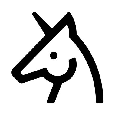 tek boynuzlu at web simgesi basit illüstrasyon