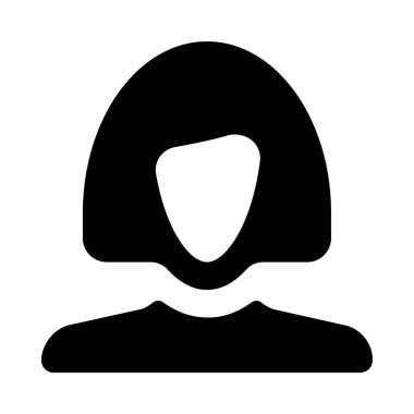 Beyaz arkaplan vektör illüstrasyonunda izole edilmiş kabartma biçiminde kadın yüzü simgesi