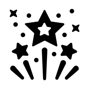 Beyaz arkaplanda izole edilmiş yıldız simgesi ve vektör illüstrasyonu