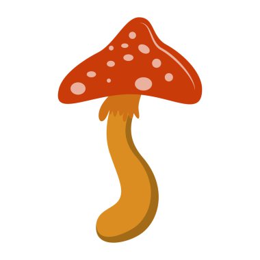 izole edilmiş manita mantar ikon vektör çizimi
