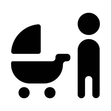 Bebek ve çocuk çizgi vektör simgesi.