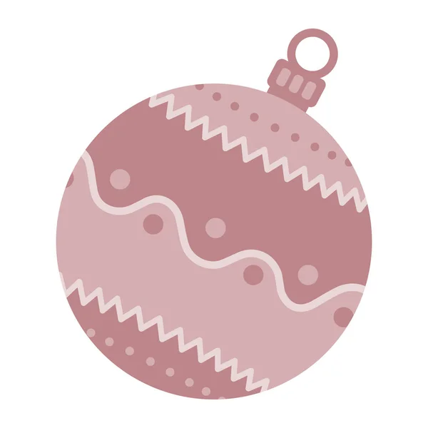 Cute Christmas Ball Stars Isolated — Stock Vector