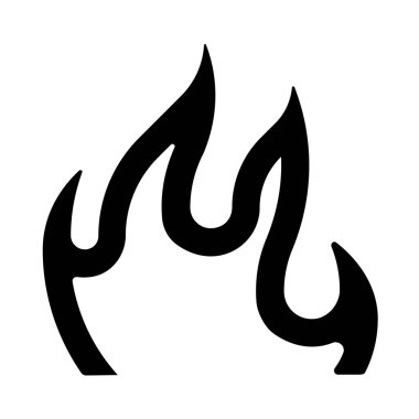 Vektör ikonunu ateşle. Siyah vektör simgesi beyaz arkaplan ateşinde izole edildi.