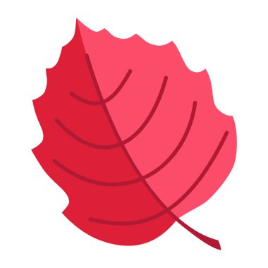 Beyaz arkaplanda kırmızı yaprak simgesi