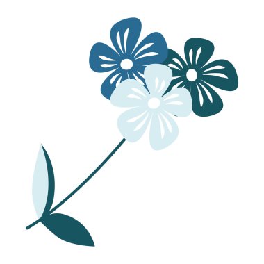 çiçek ve yapraklar simge tasarımı