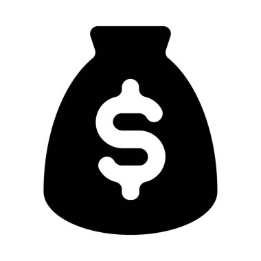 Dolar torba simgesi, vektör illüstrasyonu