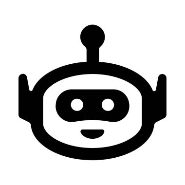 Şeffaf bir arkaplanda robot vektör çizimi. Birinci kalite semboller. Konsept ve grafik tasarımı için simgeler.