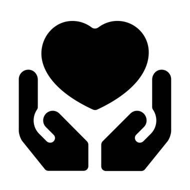 elleri vektör simgesi olan kalp