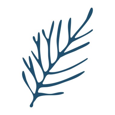 El çizimi çam ağacı dalı