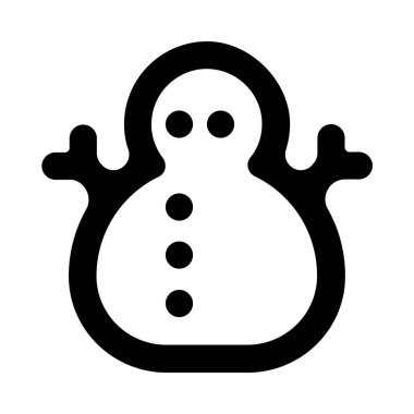 Kışın kardan adam için koyu siyah simge