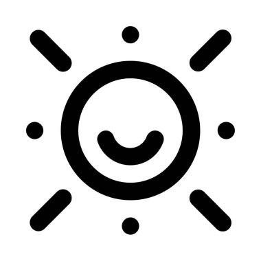 Güneş vektörü ince çizgi simgesi