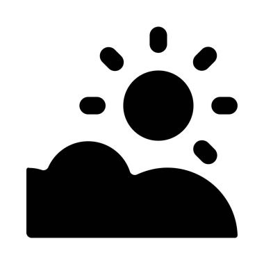 Güneş simgesi, vektör illüstrasyonu