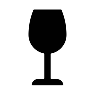 Beyaz arkaplanda şarap kadehinin siyah silueti