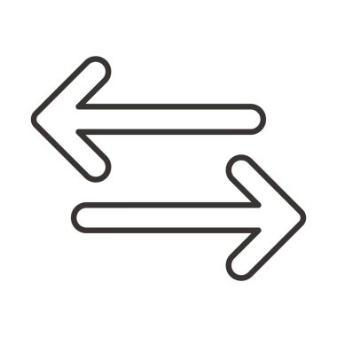 Sol ok ince çizgi simgesi, işaret vektör sembolü, ok yön işareti vektörü, doğrusal grafikler.