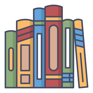 kitaplar ve gözlük vektör illüstrasyonu, düz tasarım