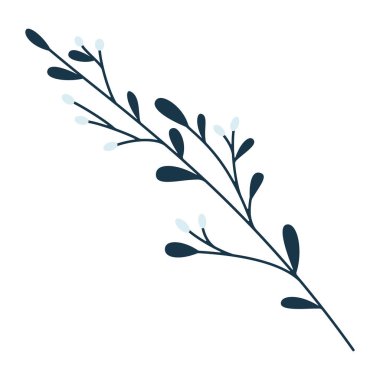 şube ile dekoratif simge vektör çizim tasarım yapraklar