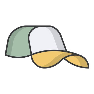 Beyzbol şapkası vektör simgesi. Çizgi film illüstrasyon logosu beyaz arka plan beyzbol şapkasında izole edildi.