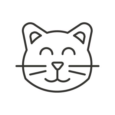 kedi simgesi, ince çizgi biçimi, doğrusal vektör tasarımı web illüstrasyonu, basit ana hat sembolü