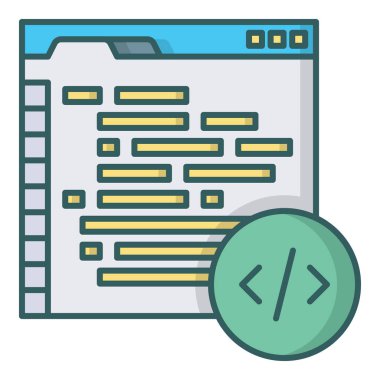 Kodlama programlama simgesi doldurulmuş ana hatlar biçiminde