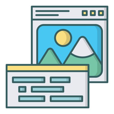 Web sitesi ikon vektör illüstrasyonu. web sitesi gezinmesi