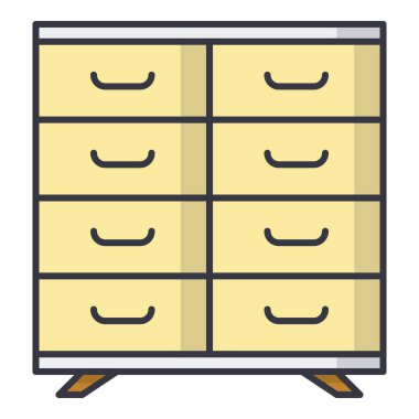 Mobilya çekmecesinin çekmece simgesi - taslak biçimi