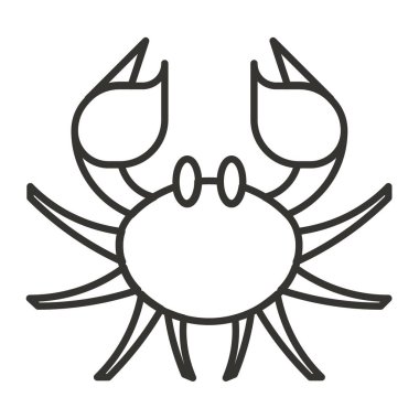 sevimli bir yengeç karikatürü, vektör çizimi