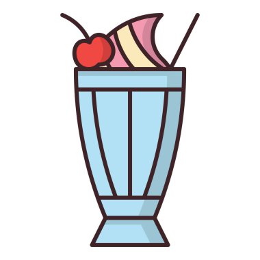 Buzlu ve kirazlı kokteyl.