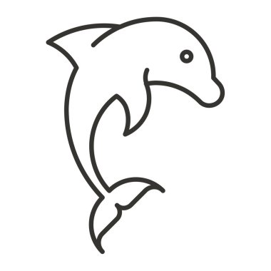 Yunus ikonu çizgi tasarımında. vektör illüstrasyonu.