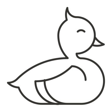 ördek vektör satırı simgesi, işaret, resimde beyaz arka planda, düzenlenebilir vuruş