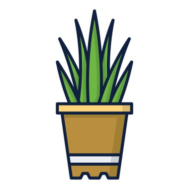 Saksı bitkisi izole edilmiş vektör çizimi