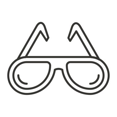 Gözlük çizgi simgesi, konsept illüstrasyon, dış hat sembolü, vektör işareti, doğrusal sembol.