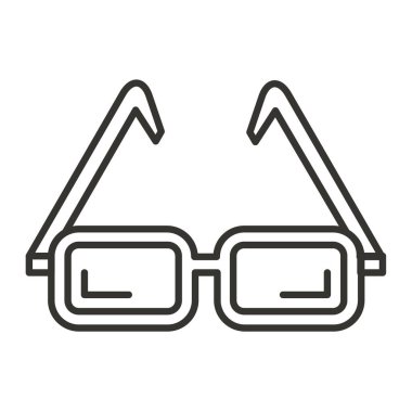 Gözlük ve gözlük ikonu. Beyaz arkaplanda izole edilmiş web tasarımı için gözlük ve gözlük vektör simgesi