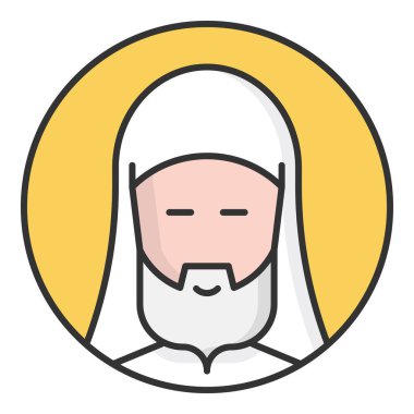 Yüce İsa. Web simgesi basit illüstrasyon