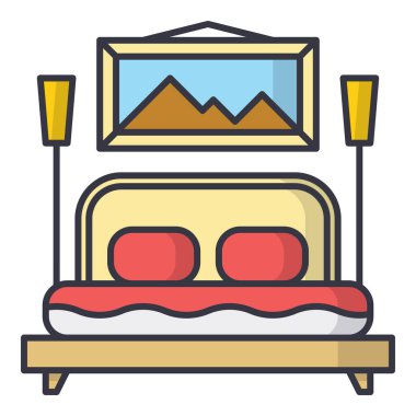 Otel renkli vektör simgesi