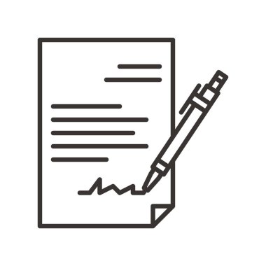 Kalem vektör simgesi dizaynlı belge. düzenlenebilir vuruş.