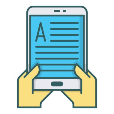 Kitap vektör illüstrasyonlu akıllı telefon