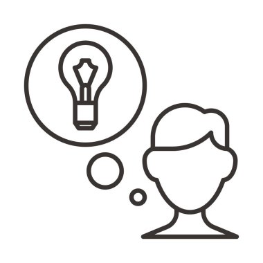 Fikir çizgisi ve simge, kavram, fikir vektör işareti, doğrusal sembol, illüstrasyon