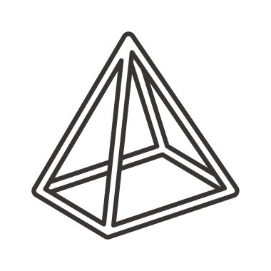 piramit vektör çizgisi simgesi, imzala