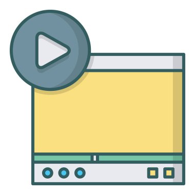 Video oynatıcı renkli vektör simgesi
