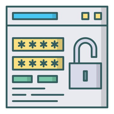 Veri Güvenlik simgesi vektör illüstrasyonu