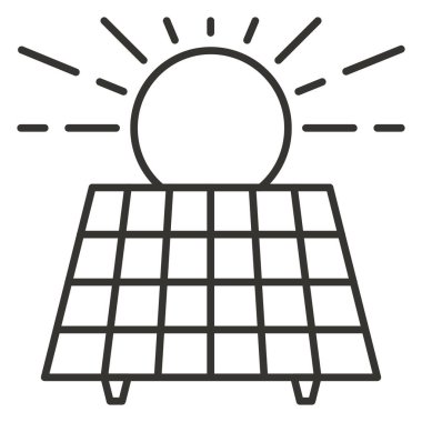 Güneş paneli simgesi ana hat biçiminde