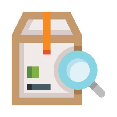 Üzerinde büyüteç olan bir kutu.