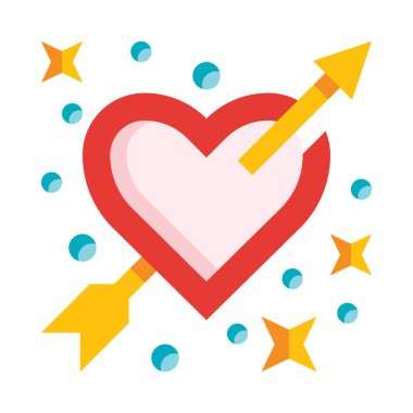 Ortasında ok olan bir kalp.