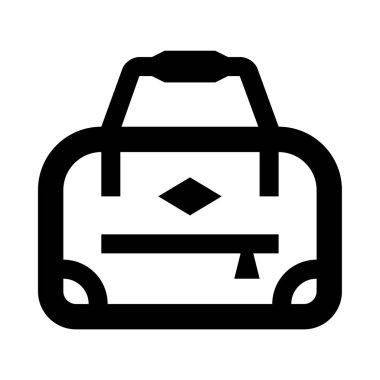 Siyah beyaz bir bavul resmi.