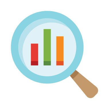 Üzerinde çizelge olan bir büyüteç.