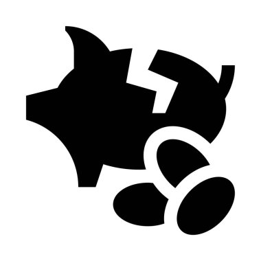 Kırık yumurtalı bir kumbara.